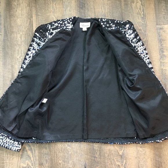 Vintage 80s Metallic Sequin Trophy Jacket M - Picture 7 of 15